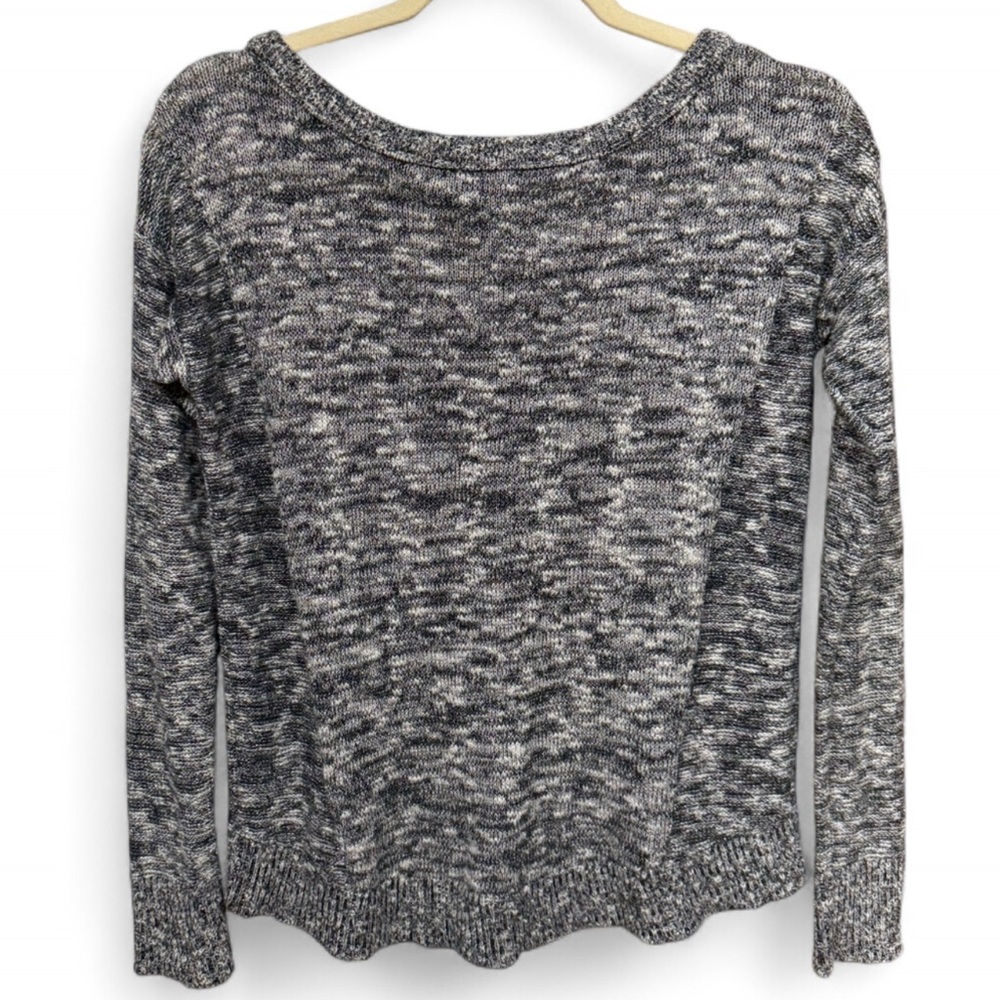 American Eagle Outfitters Marled Knit Sweater Gray White High-Low Size XS/TP - Picture 6 of 6
